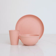 SlowHour-WheatStrawDinnerwareSet-pinkplate-bowl-cup