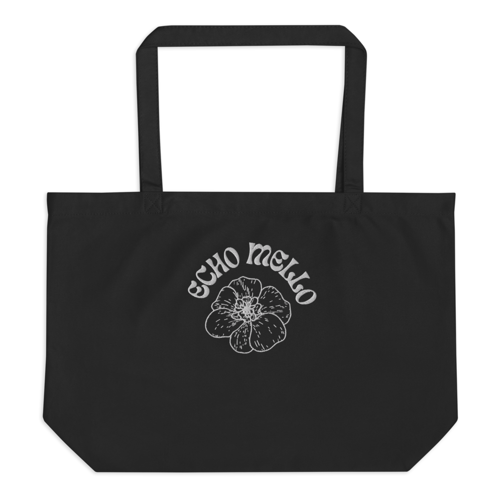 SlowHour-large-eco-tote-black-front-embroidery