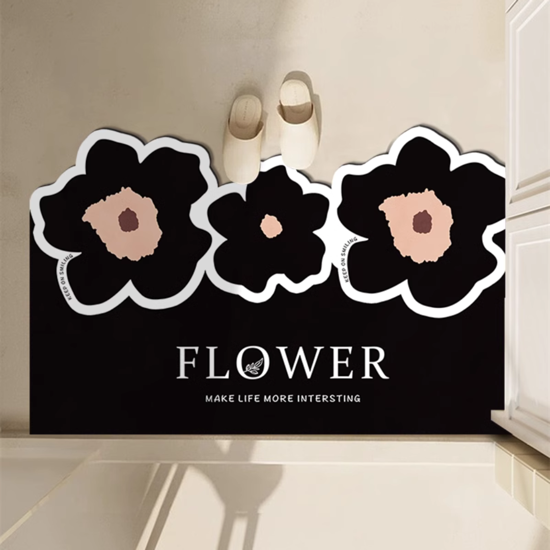 suede-mat-with-plant-flowers-black-flower